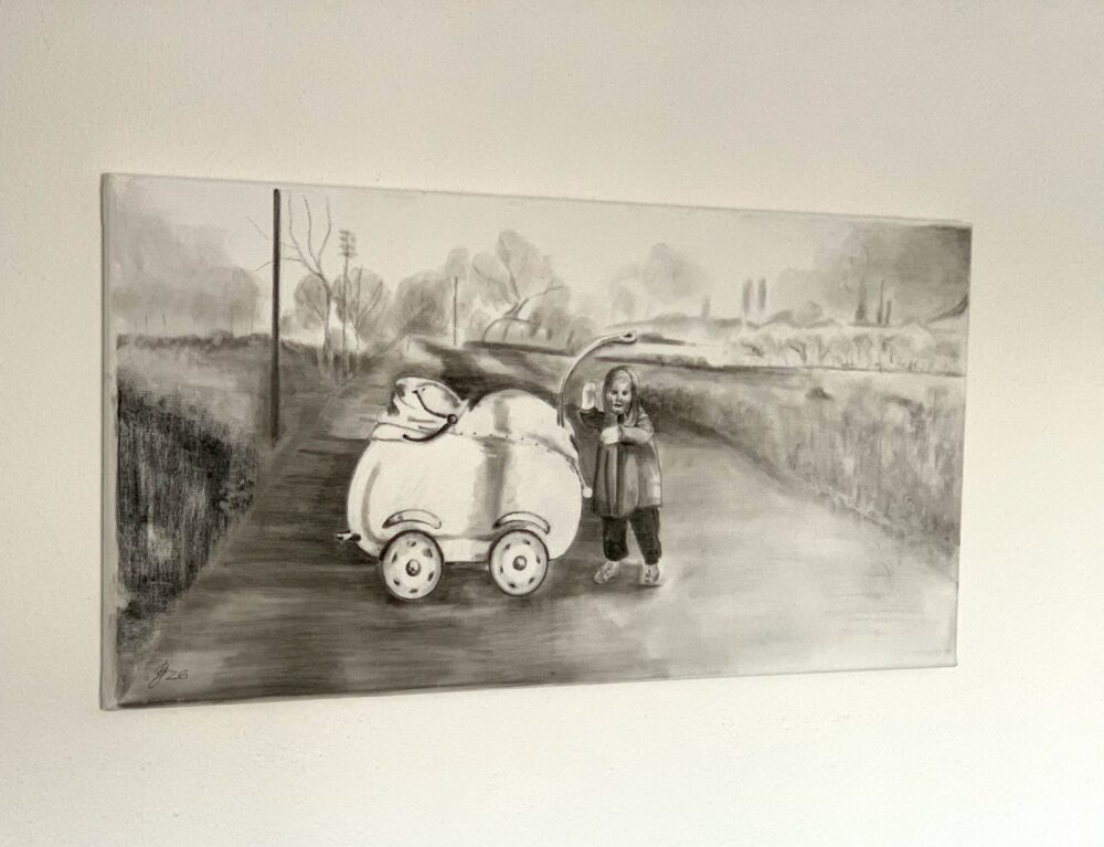 Gabriele Dudys - "Kinderwagen- Nostalgie" aus der Serie 13 Leinwände und ihre Geschichten, Ansicht 2